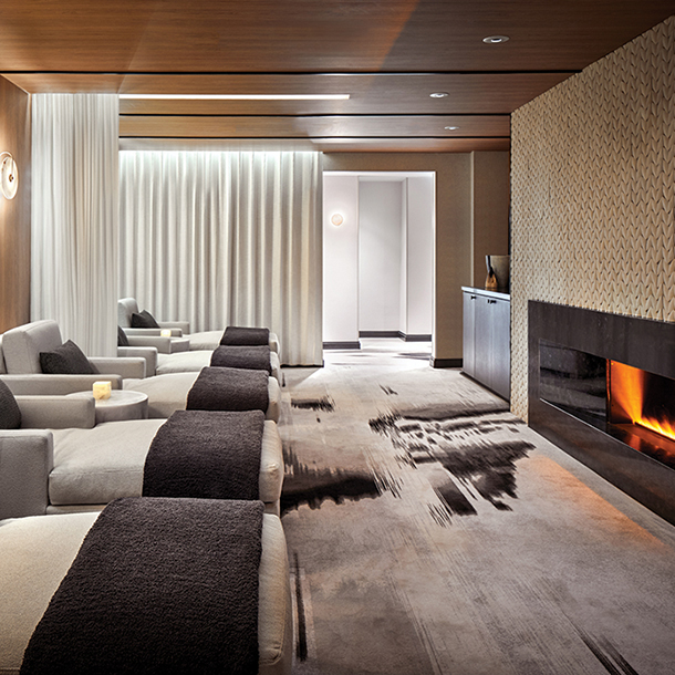 Spa resting area and fire place